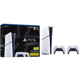 Sony PlayStation 5 Slim Digital 825GB con 2 Mandos DualSense, Blanco y Negro
